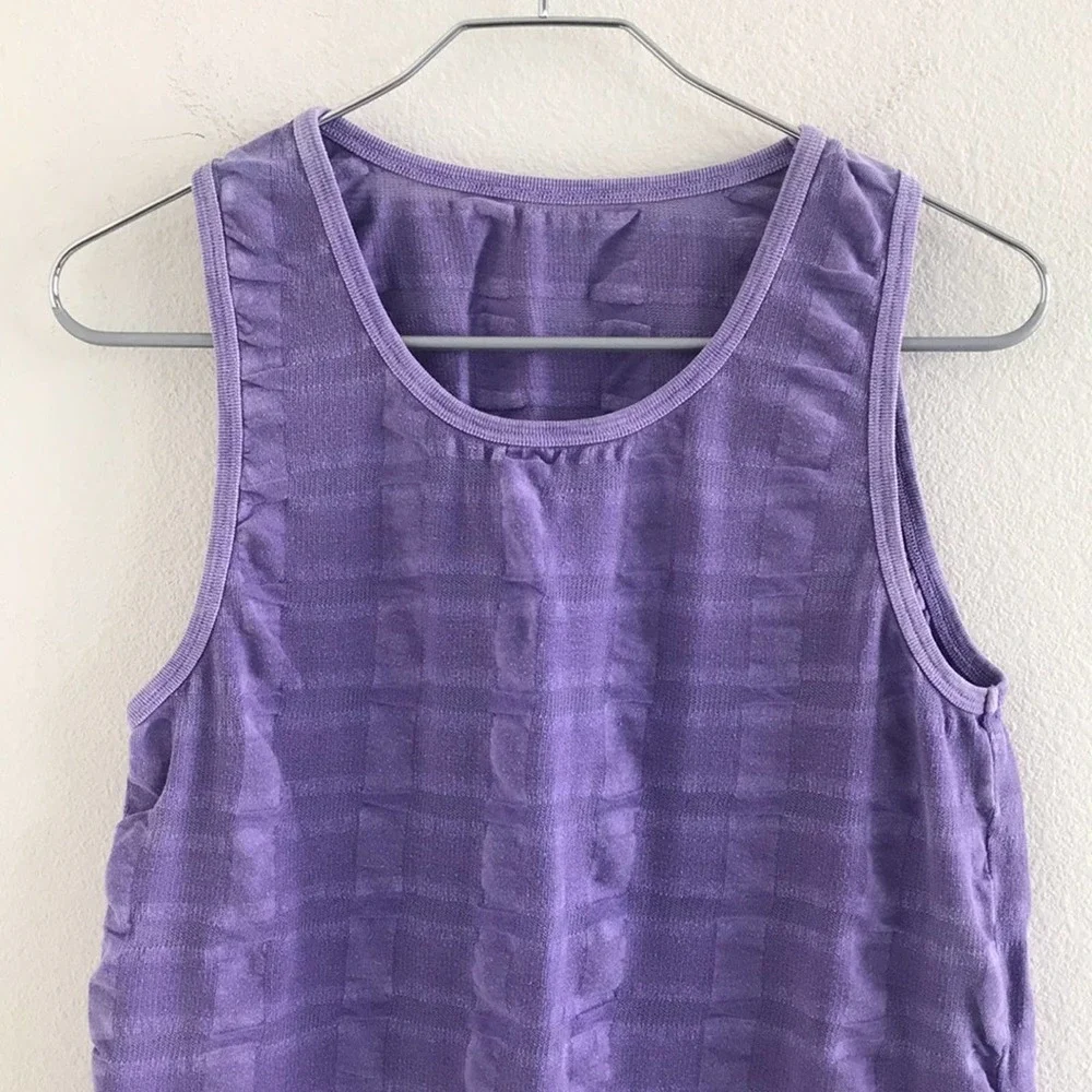 Unbranded Purple Burnout Basketweave Tank Top - Picture 2 of 5